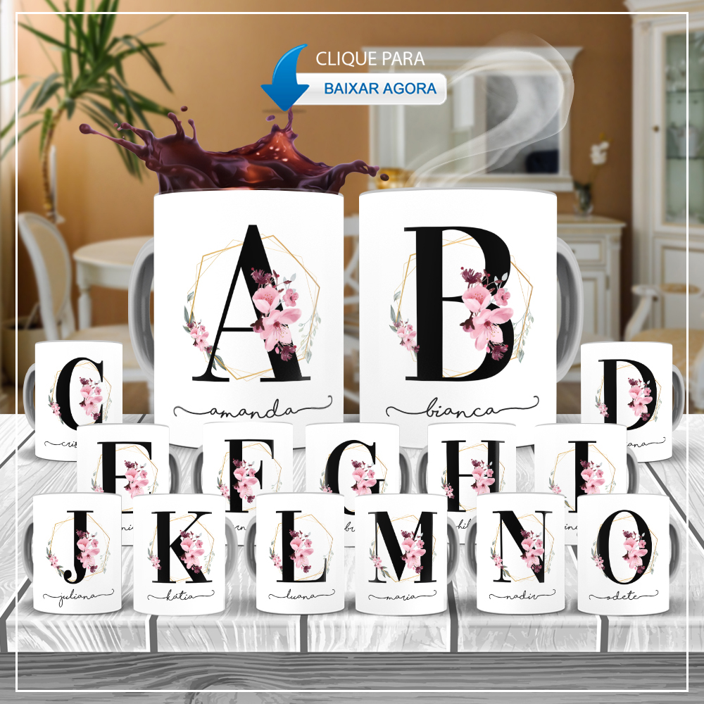 ALFABETO-001 - FLORAL