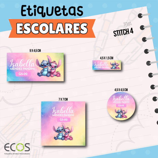 Etiqueta Escolar - Stitch 4